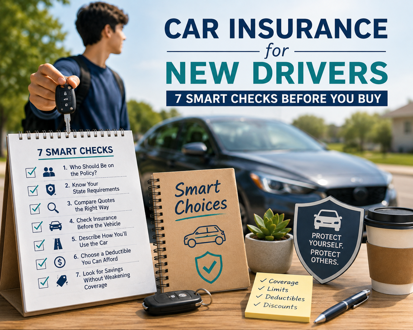 car insurance for new drivers comparing coverage, deductibles, limits and first-policy choices